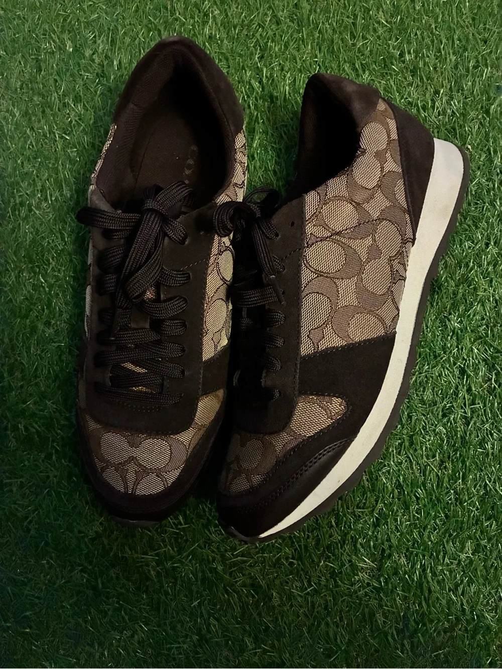 Brown Coach Signature Sneakers